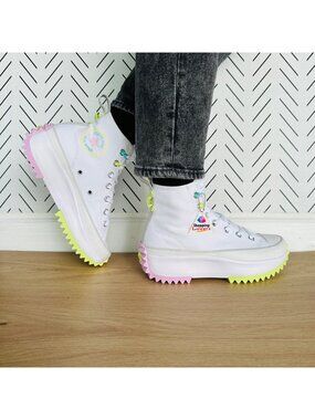 ⭐Converse Run Star Hike Platform 10.5 Womens Shoes Sneakers White Green A09836C⭐